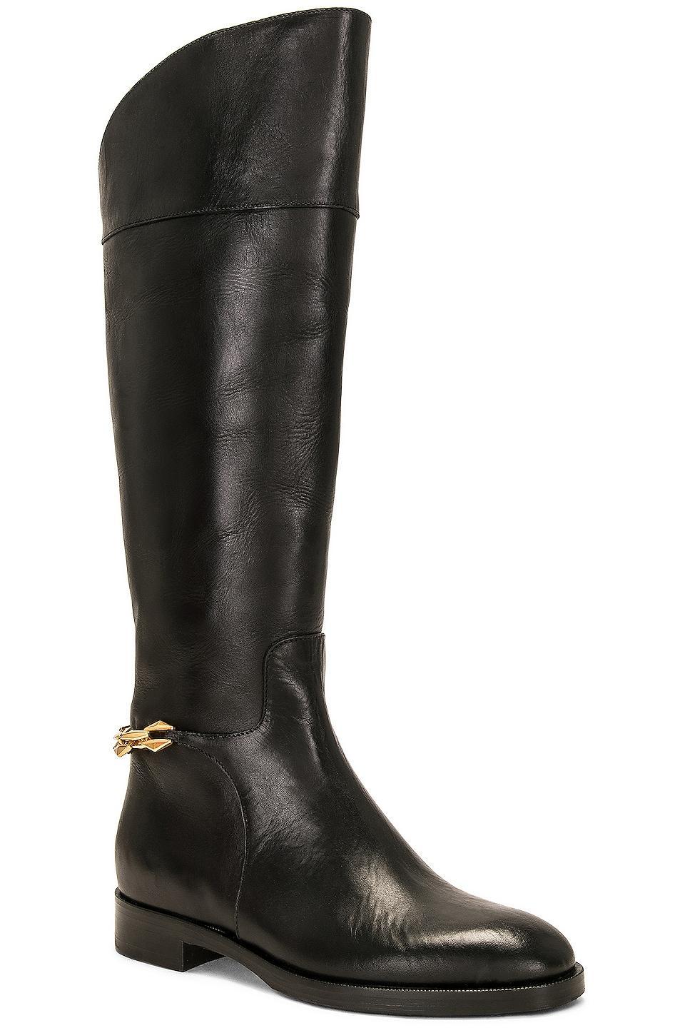 Nell Leather Chain Tall Riding Boots Product Image