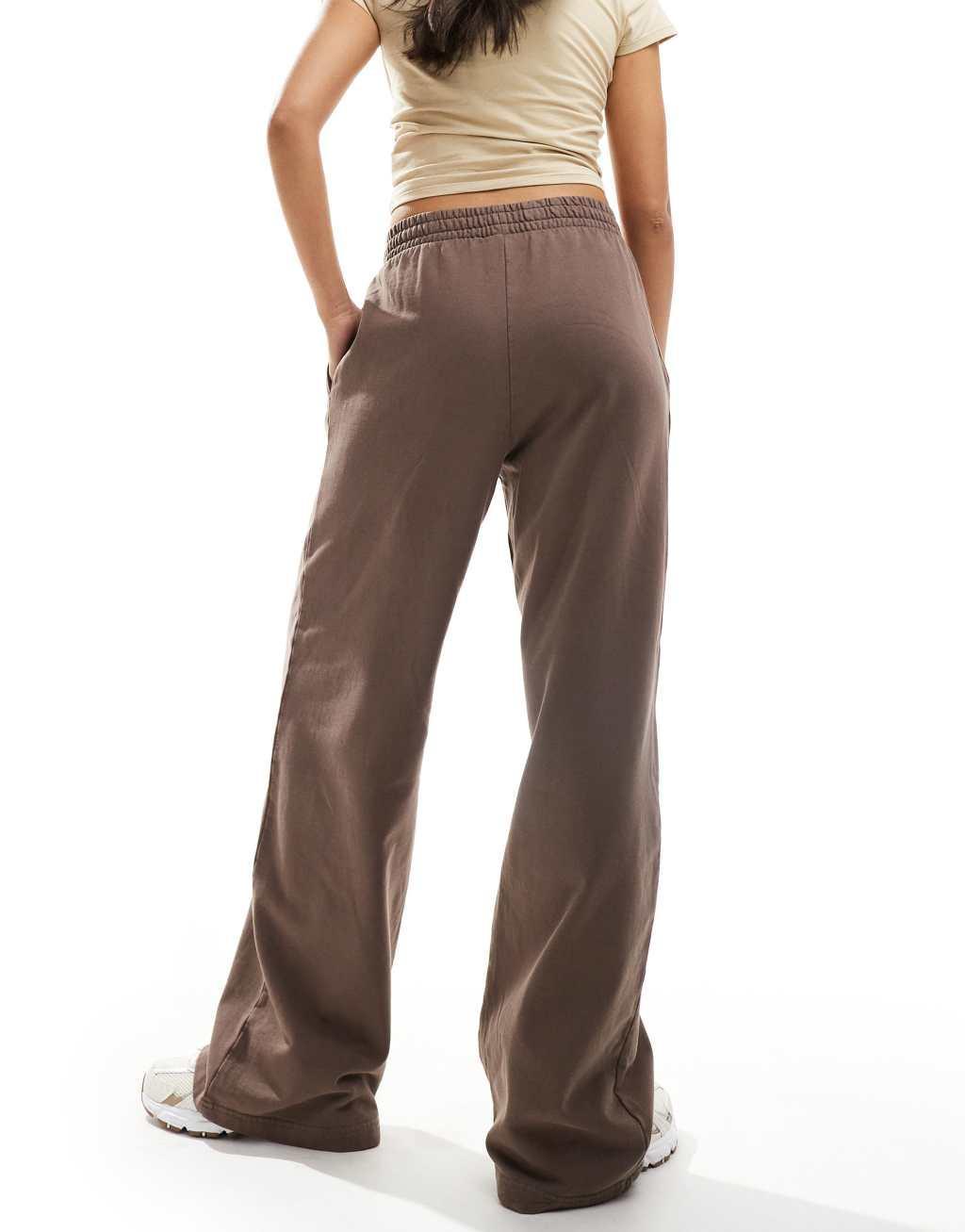 Weekday loose wide fit sweatpants in mole Product Image