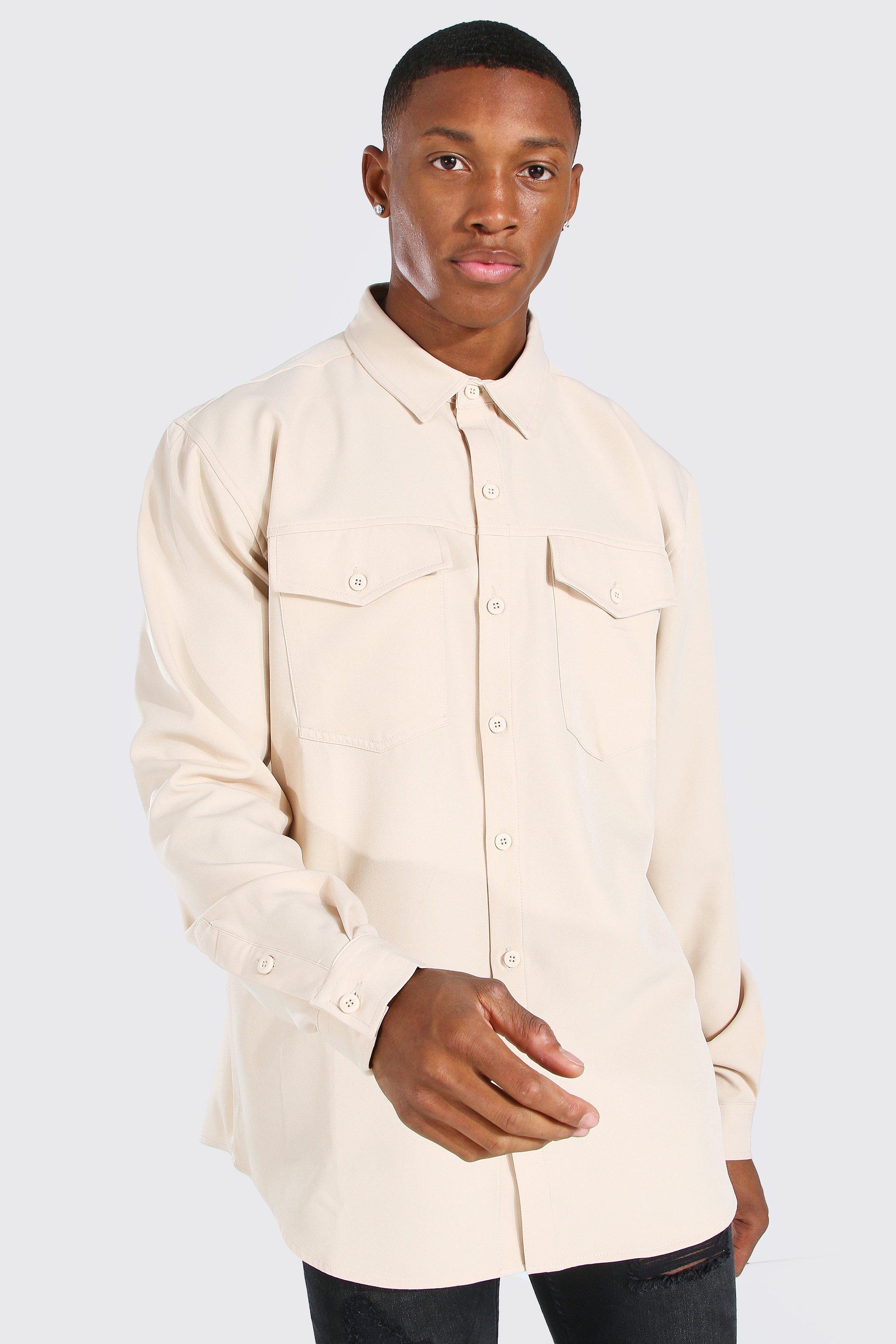 Smart Utility Stretch Shacket | boohooMAN USA Product Image