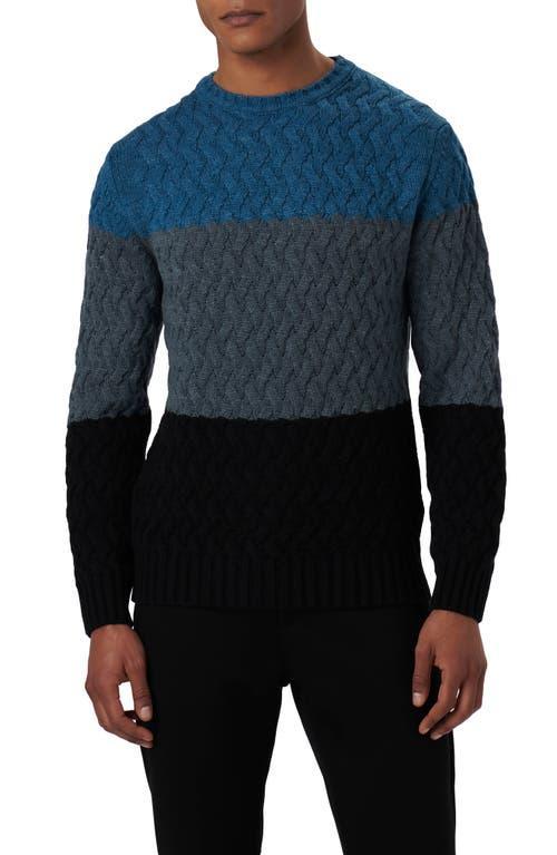 Bugatchi Color Block Merino Wool Blend Crewneck Sweater Product Image