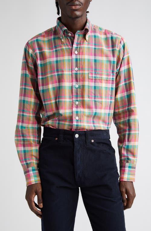 Mens Madras Check Button-Up Shirt Product Image