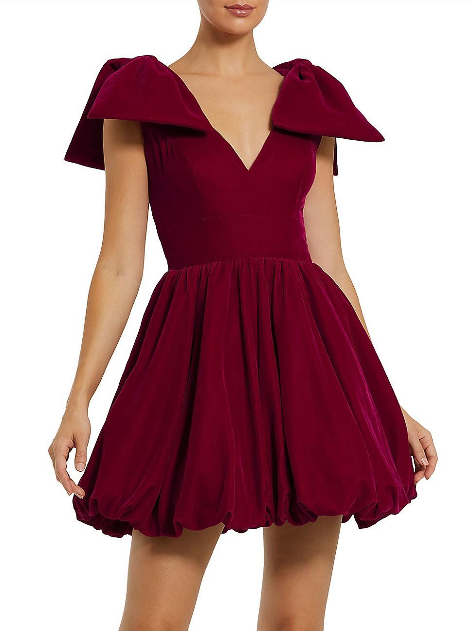 Womens Bow Shoulder Cocktail Minidress Product Image