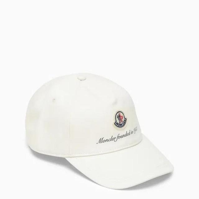 MONCLER White Baseball Cap With Logo Men Product Image