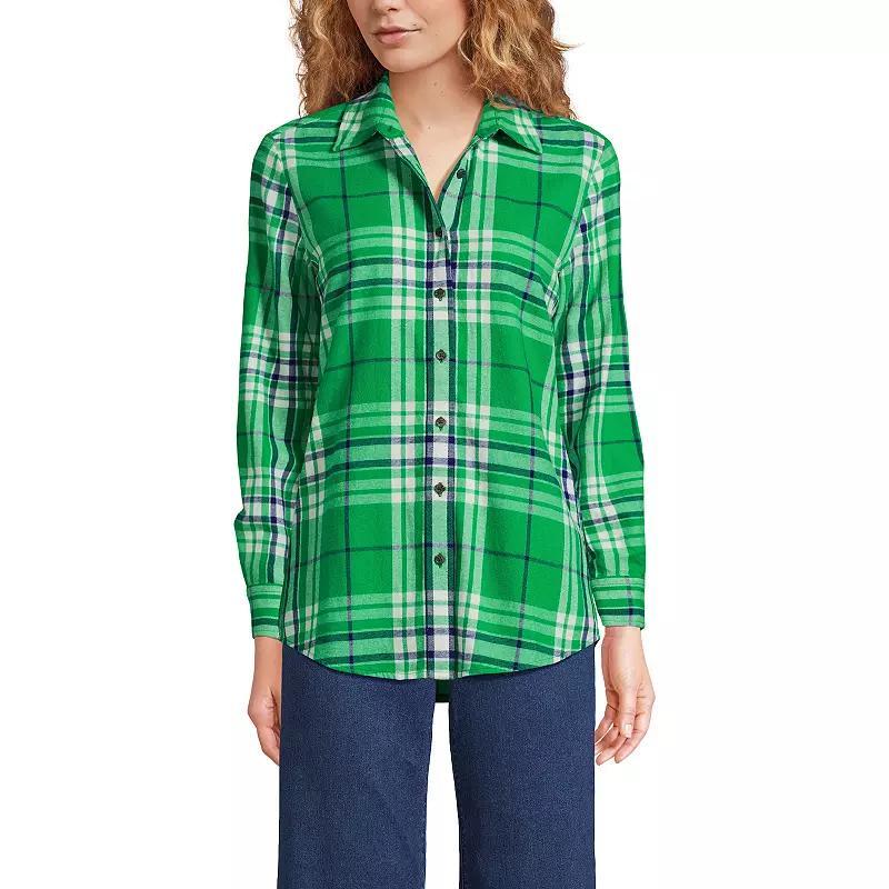 Womens Lands End Flannel Boyfriend Shirt product image