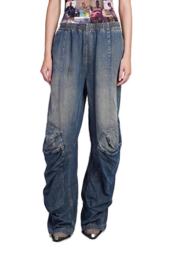 Denim Cargo Pants In Blue Product Image