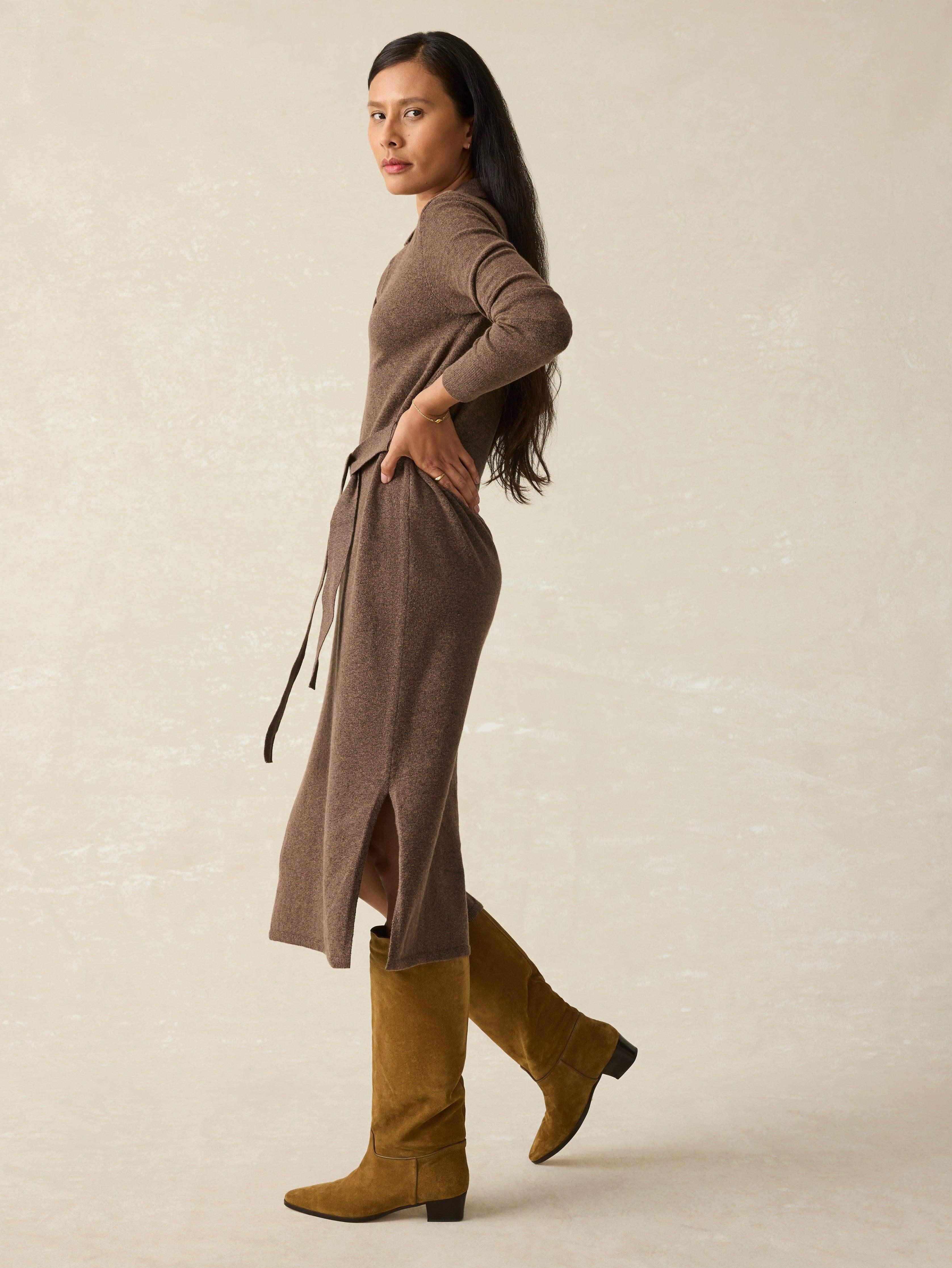 Jackson Sweater Dress - Mocha Heather Female Product Image