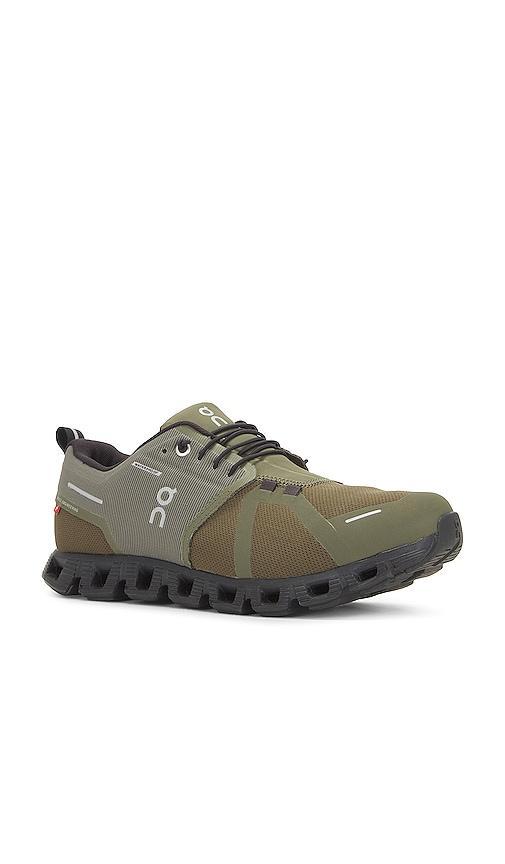 On Cloud 5 Waterproof in Olive & Black - Olive. Size 8 (also in 7, 7.5, 8.5). Product Image