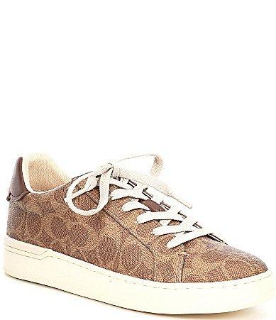 COACH Lowline C Logo Print Canvas Sneakers Product Image