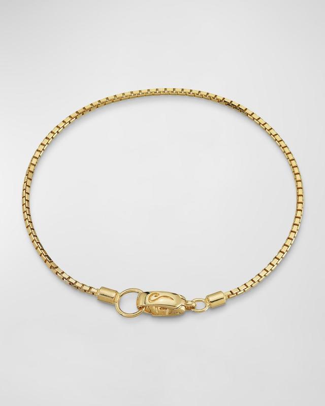 Mens Ulysses Ultrafine Box Chain Bracelet, Gold Product Image