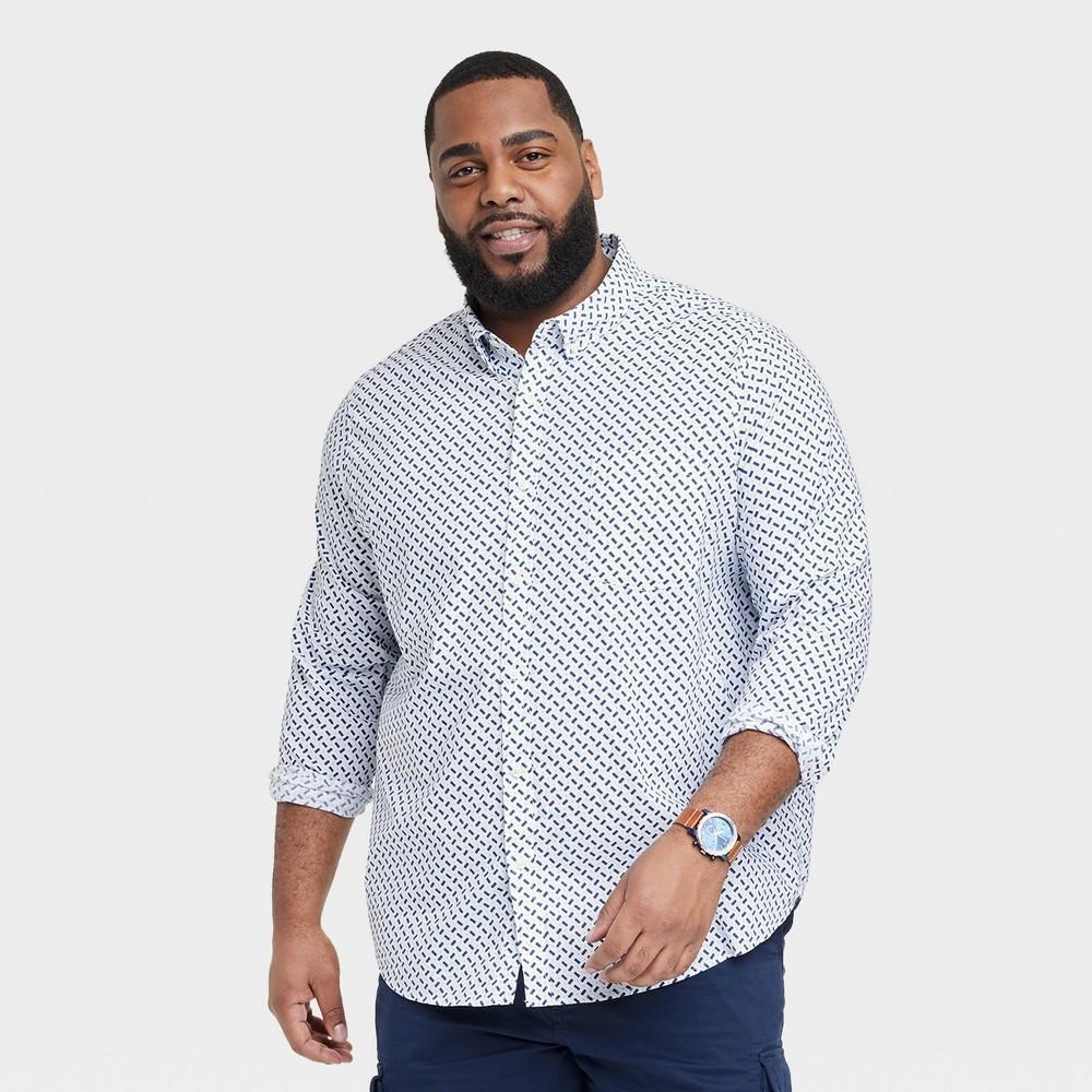 Mens Big & Tall Every Wear Long Sleeve Button-Down Shirt - Goodfellow & Co Royal Blue 4XLT Product Image