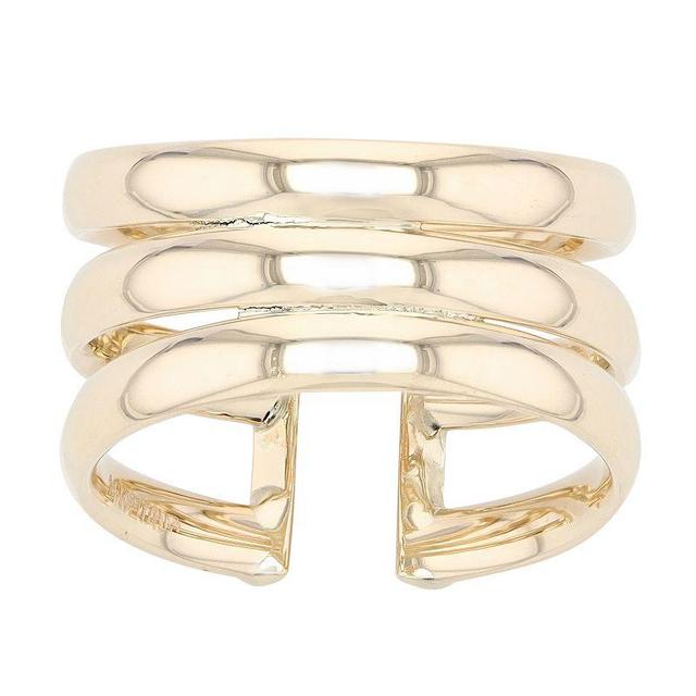 Au Naturale 14k Yellow Gold Triple Open Band Ring, Womens Product Image