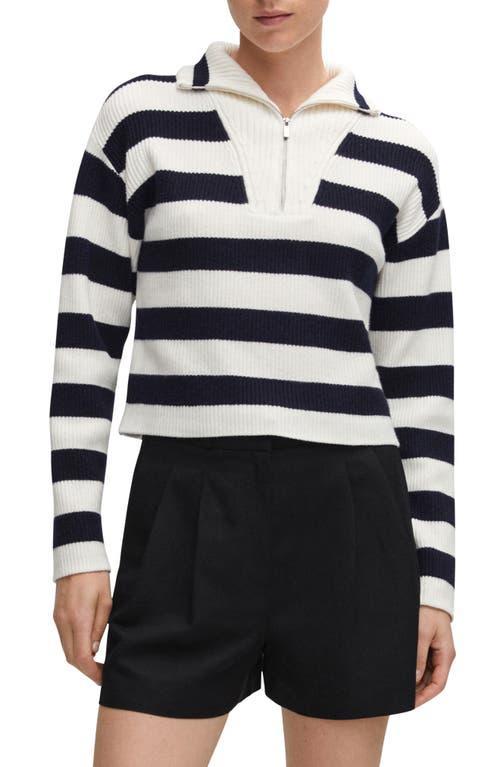 MANGO Stripe Half Zip Sweater Product Image