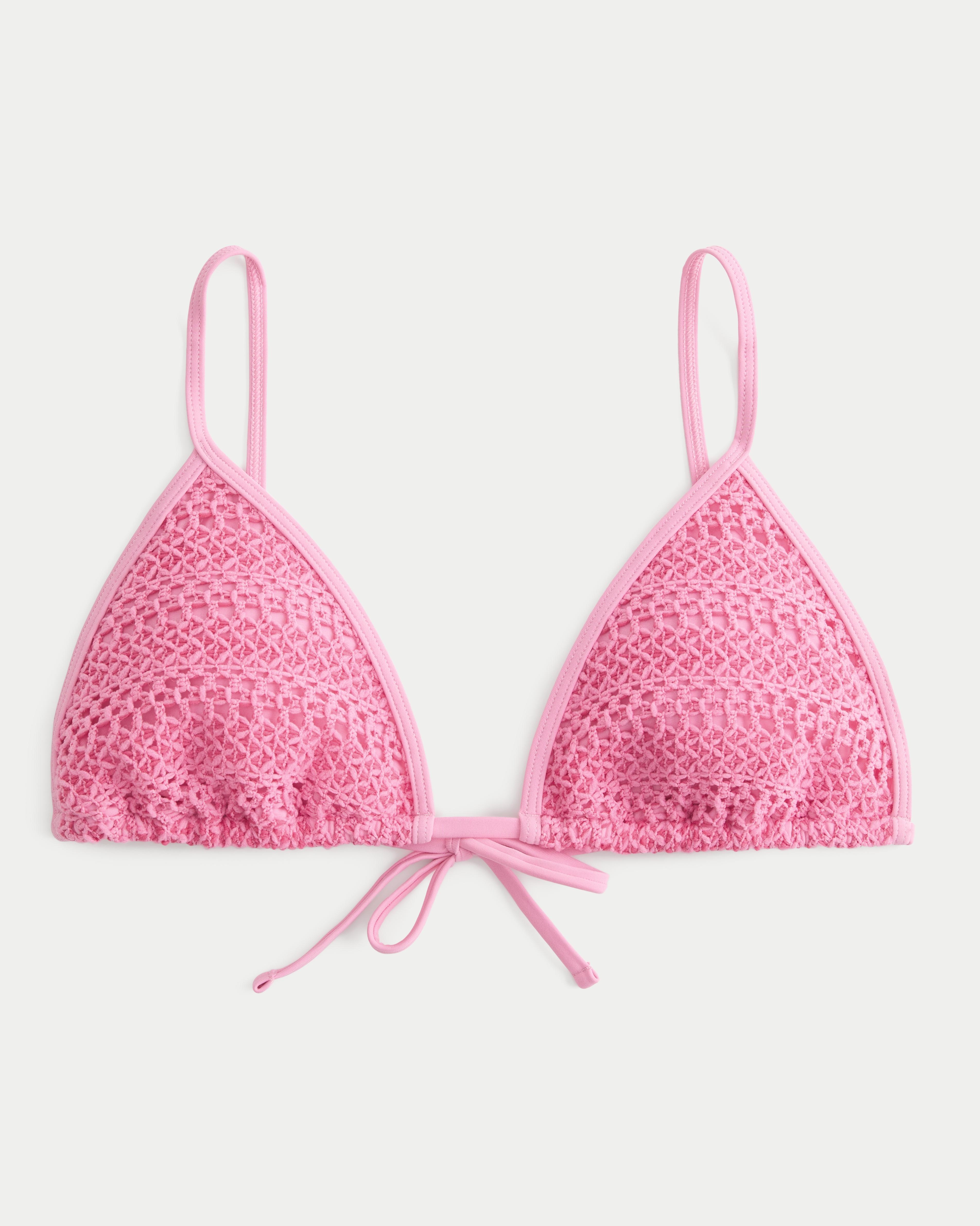 Crochet-Style Triangle Bikini Top Product Image