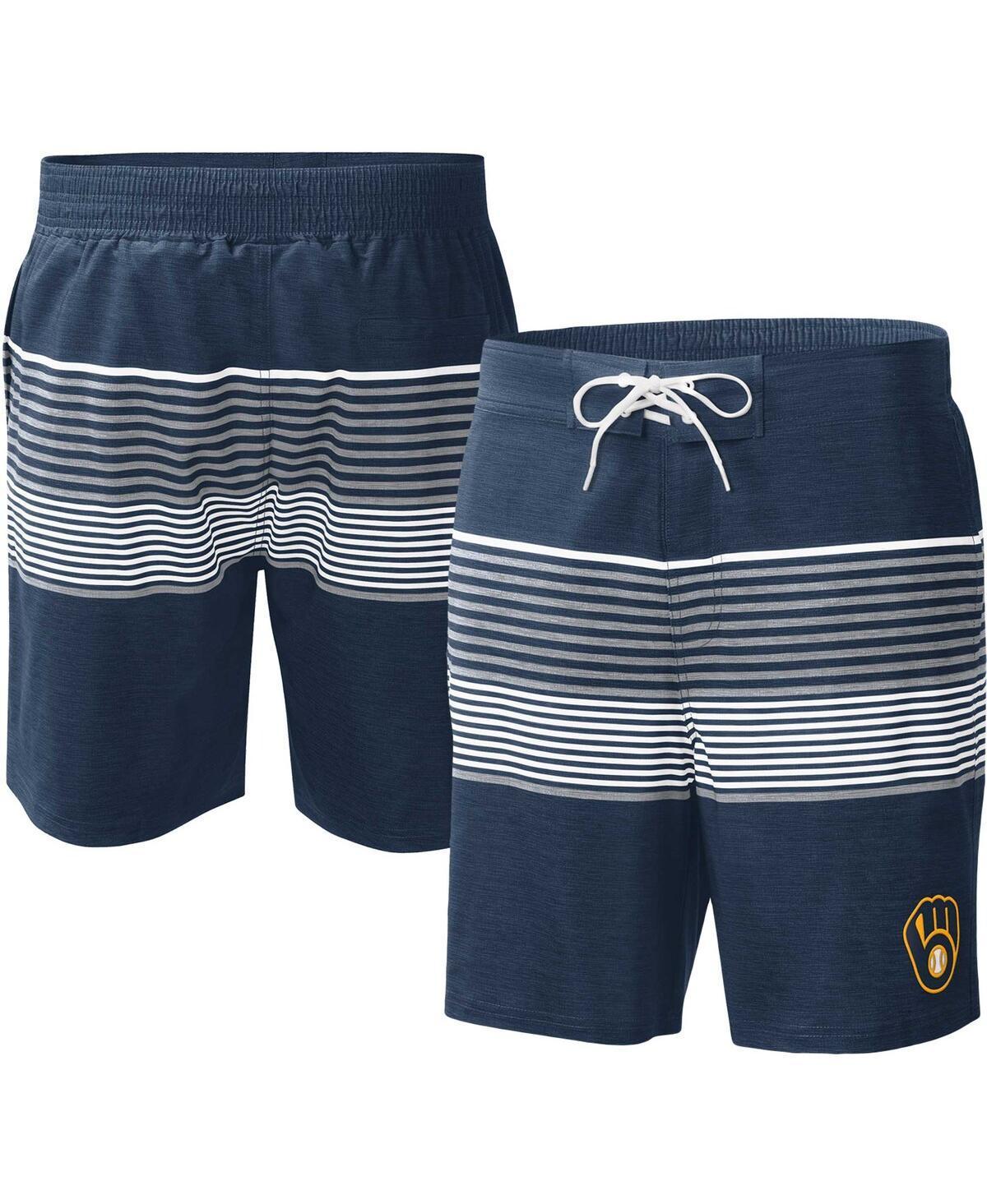 Mens G-III Sports by Carl Banks Milwaukee Brewers Coastline Volley Swim Shorts Blue Product Image