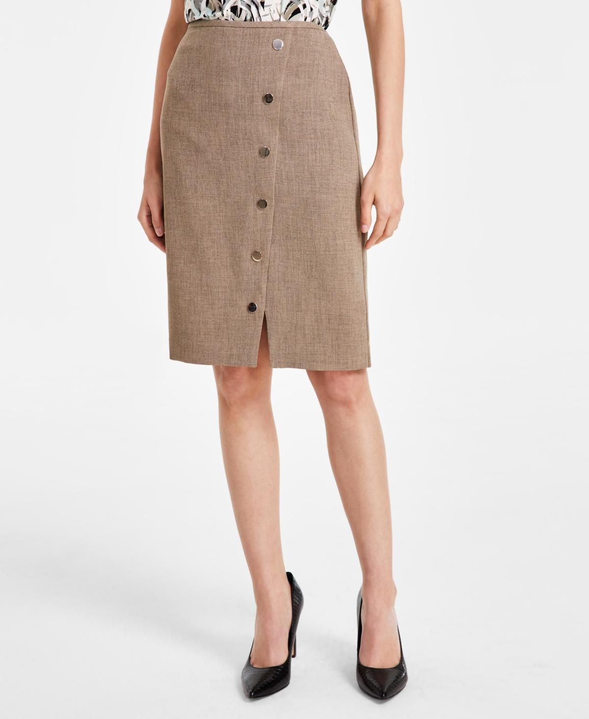 Kasper Womens Snap-Detail Skirt Product Image