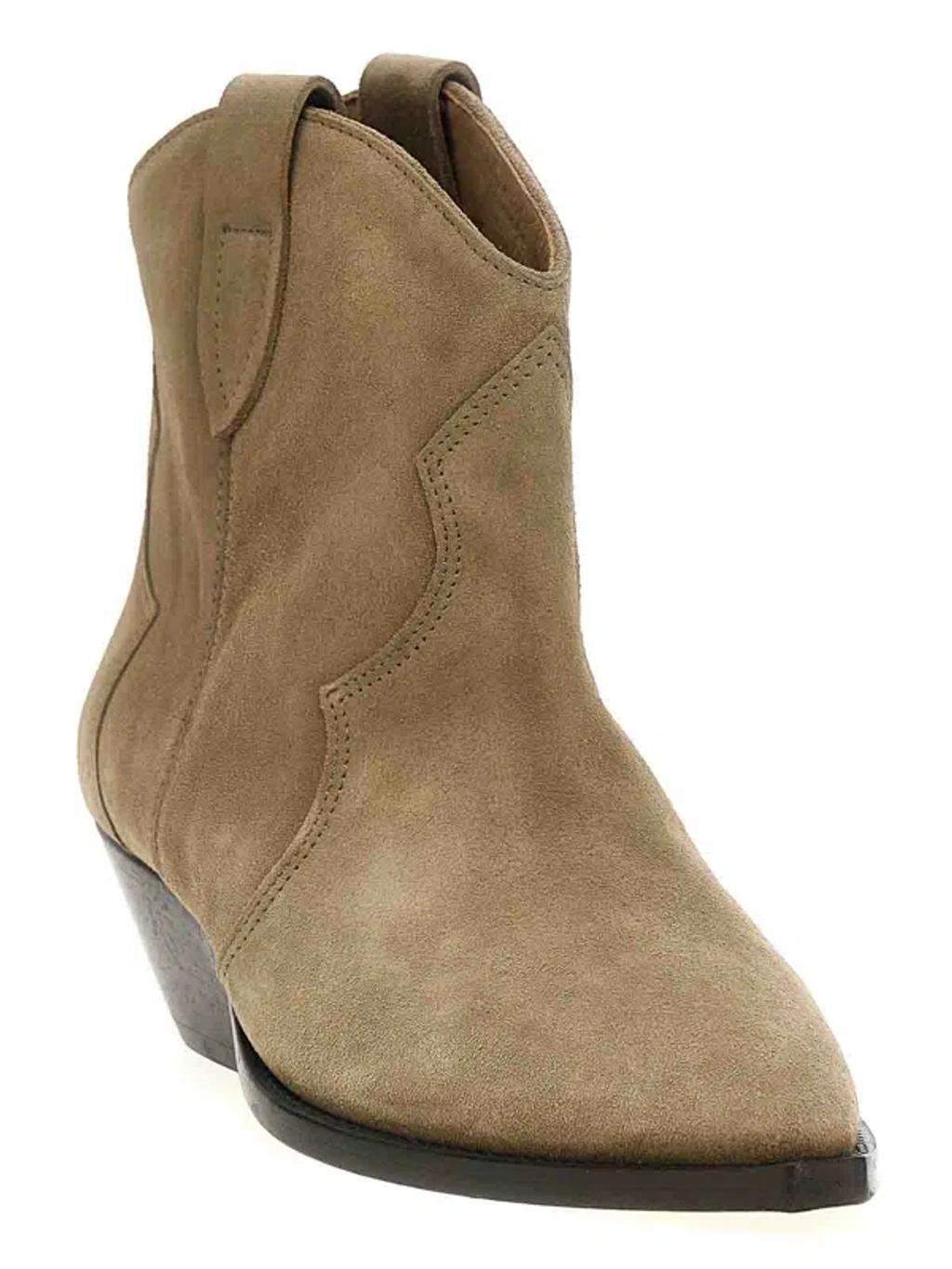 Suede 45mm Ankle Boots In Brown Product Image