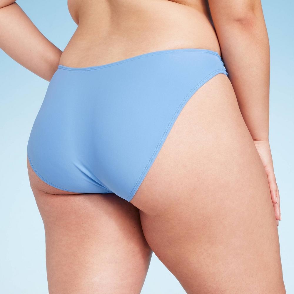 Womens Low-Rise High Leg Medium Coverage Bikini Bottom - Shade & Shore Blue Product Image