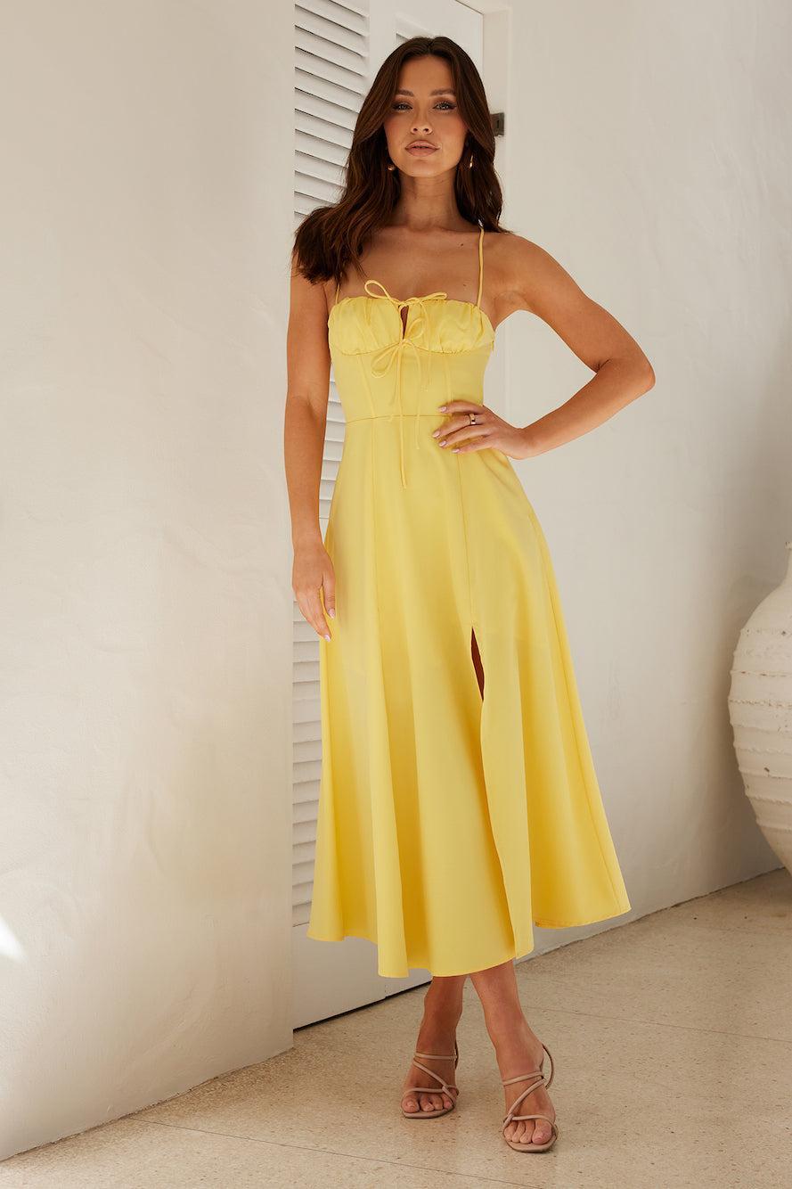 Ocean Horizon Midi Dress Yellow Product Image