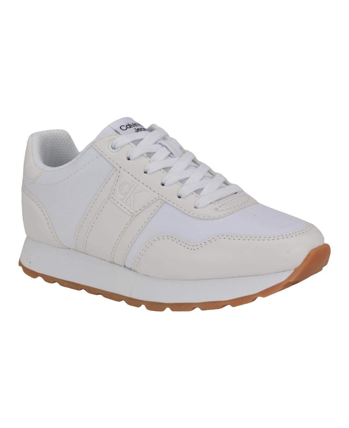 Calvin Klein Womens Carene Round Toe Lace-up Casual Sneakers Product Image