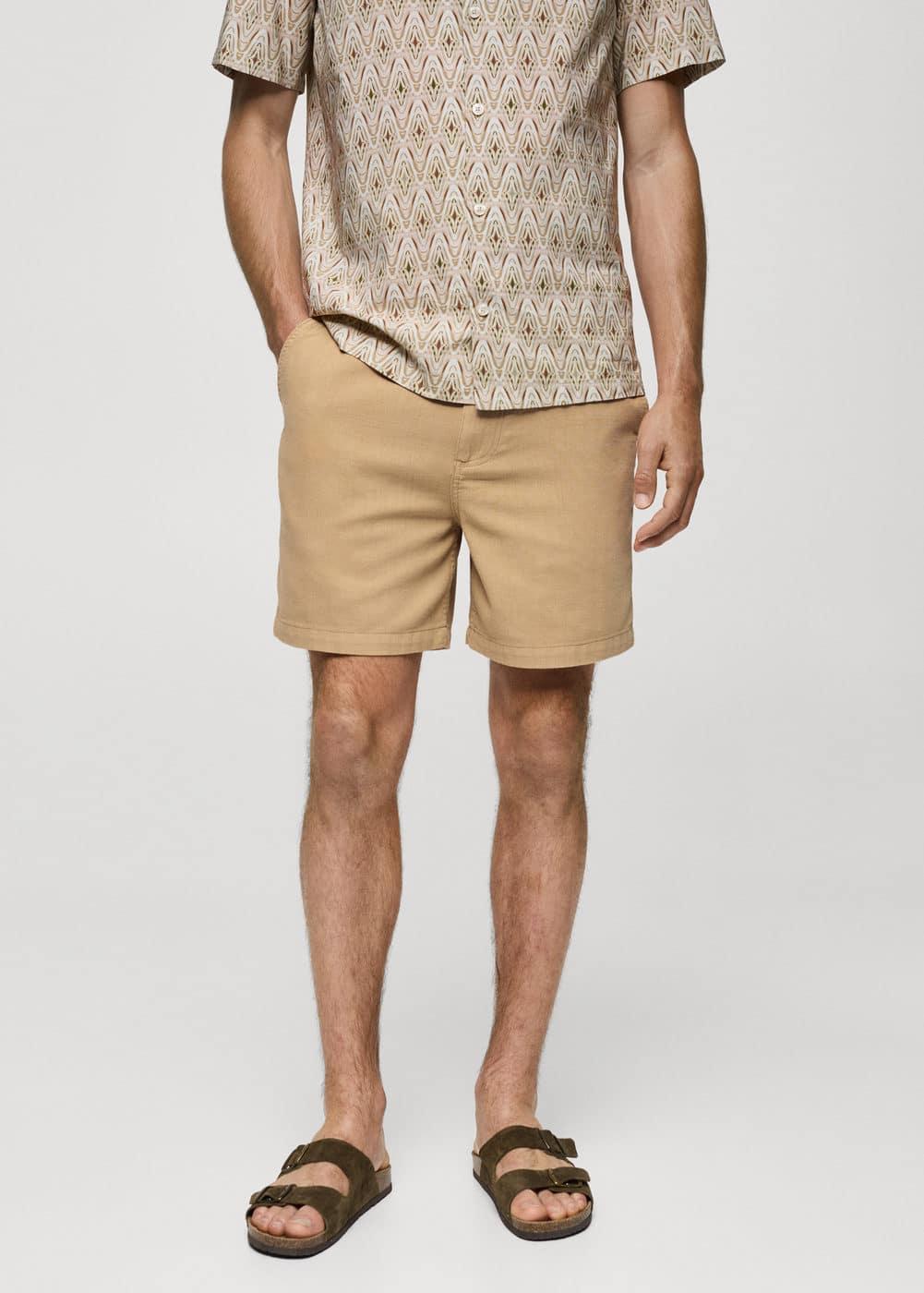 MANGO MAN - Pockets cotton Bermuda shorts ochreMen Product Image