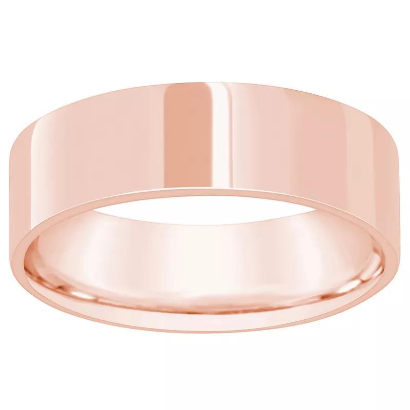 Alyson Layne 14k Rose Gold Flat Comfort Fit Wedding Band, Womens Product Image