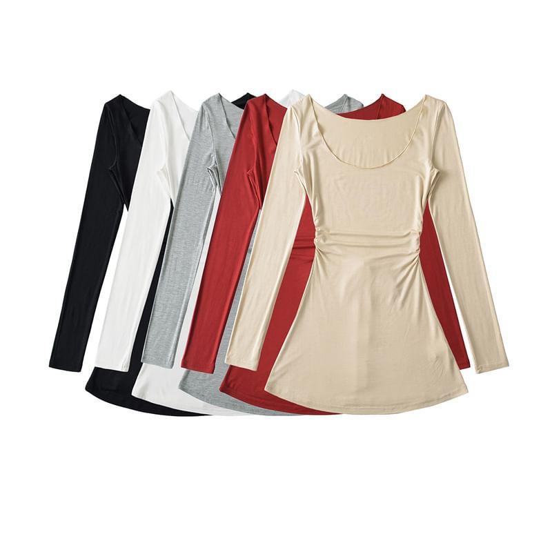 V-Neck Plain Cami Top / Long-Sleeve Scoop Neck Tee Product Image