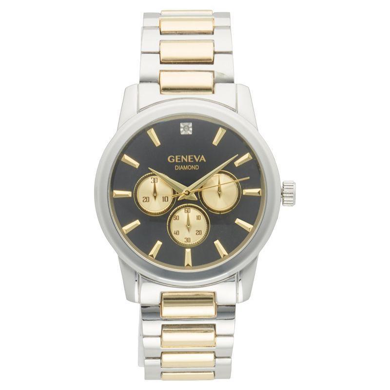 Geneva Diamond Accent Two Tone Mens Bracelet Watch - KHA0011TTG Silver Gold Product Image