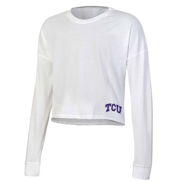 NCAA TCU Horned Frogs Womens White Long Sleeve T-Shirt Product Image