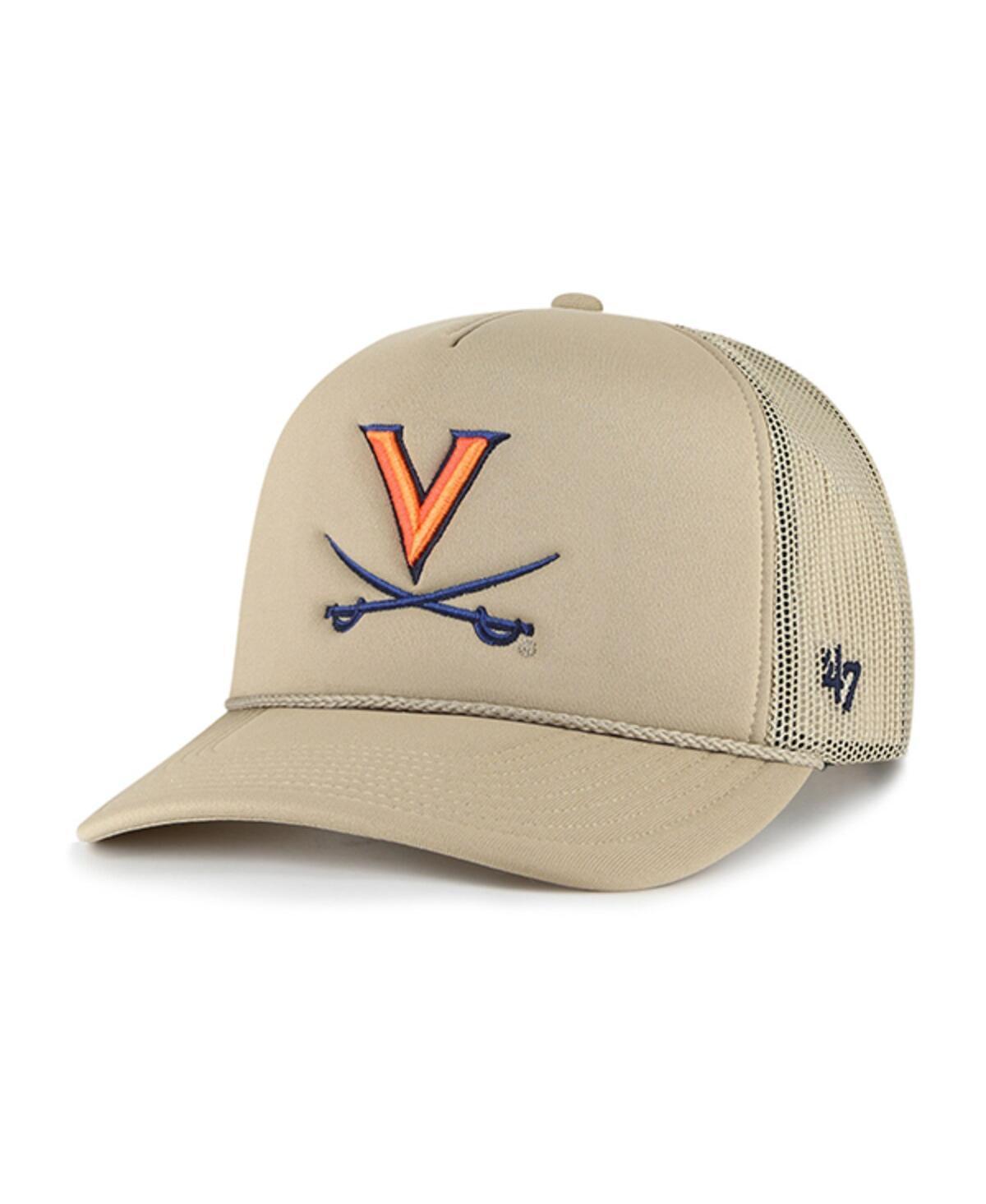 Mens 47 Khaki Virginia Cavaliers Foam Front Mesh Trucker Snapback Hat Product Image