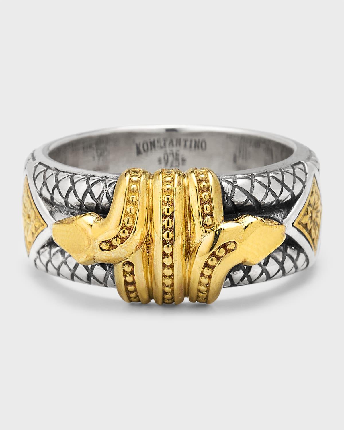 Mens Two-Tone Serpent Band Ring Product Image