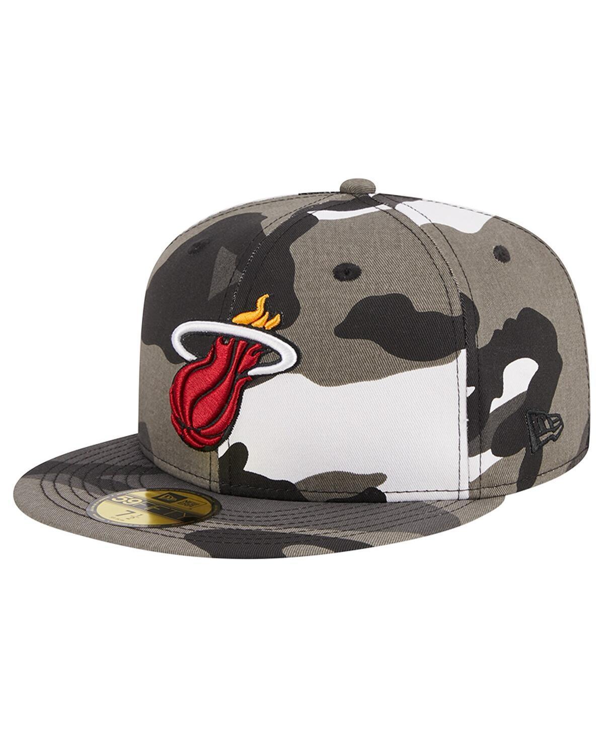 Mens New Era Miami Heat Snow Camo 59FIFTY Fitted Hat Product Image