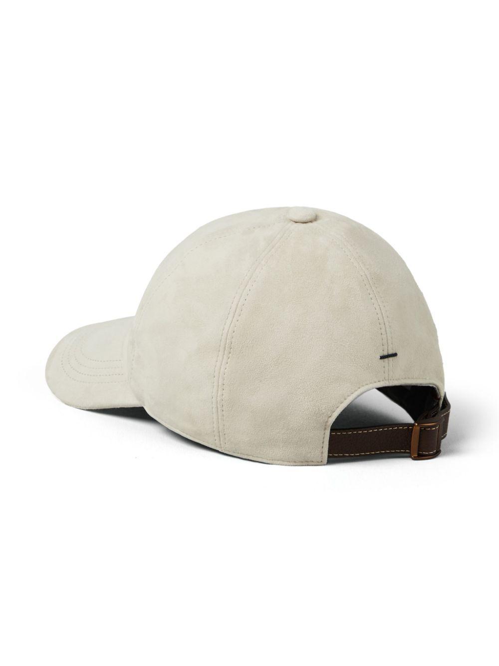 Suede Baseball Cap In Off White Product Image