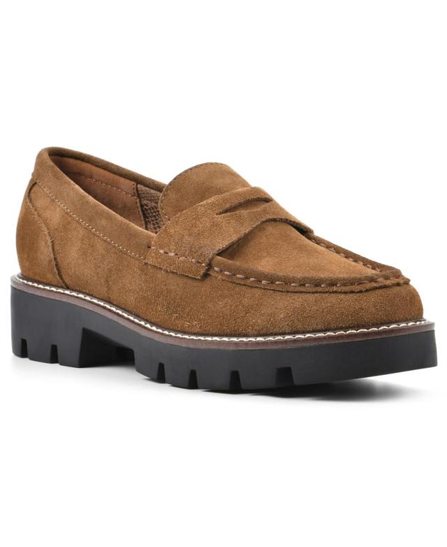 White Mountain Womens Gunner Lug Sole Loafers - Wine Product Image