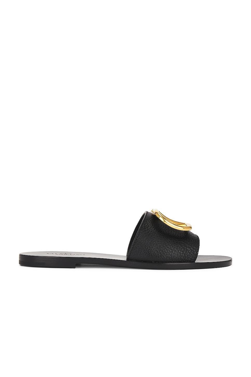 Valentino Garavani V Logo Signature Slide in Brown Product Image