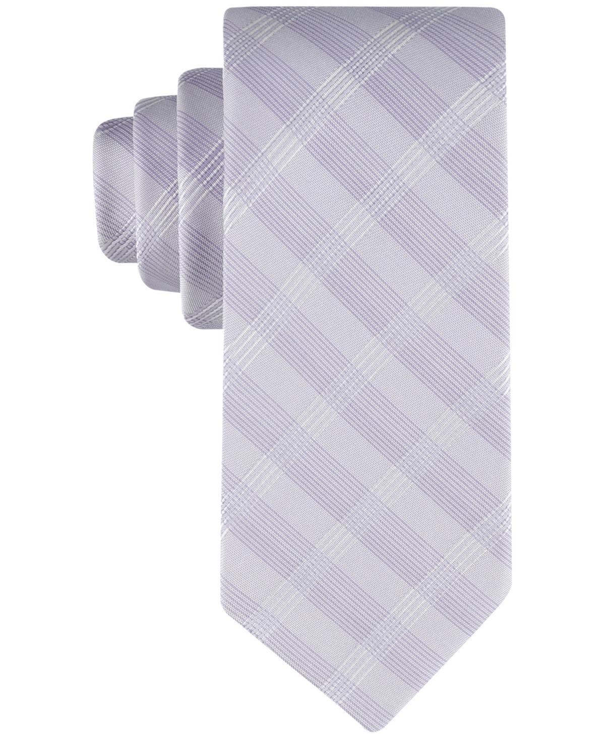 Calvin Klein Mens Creme Plaid Extra Long Tie Product Image