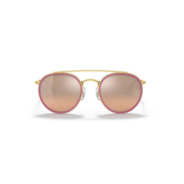 Ray-Ban Round Double Bridge Sunglasses Frame Pink Lenses Product Image