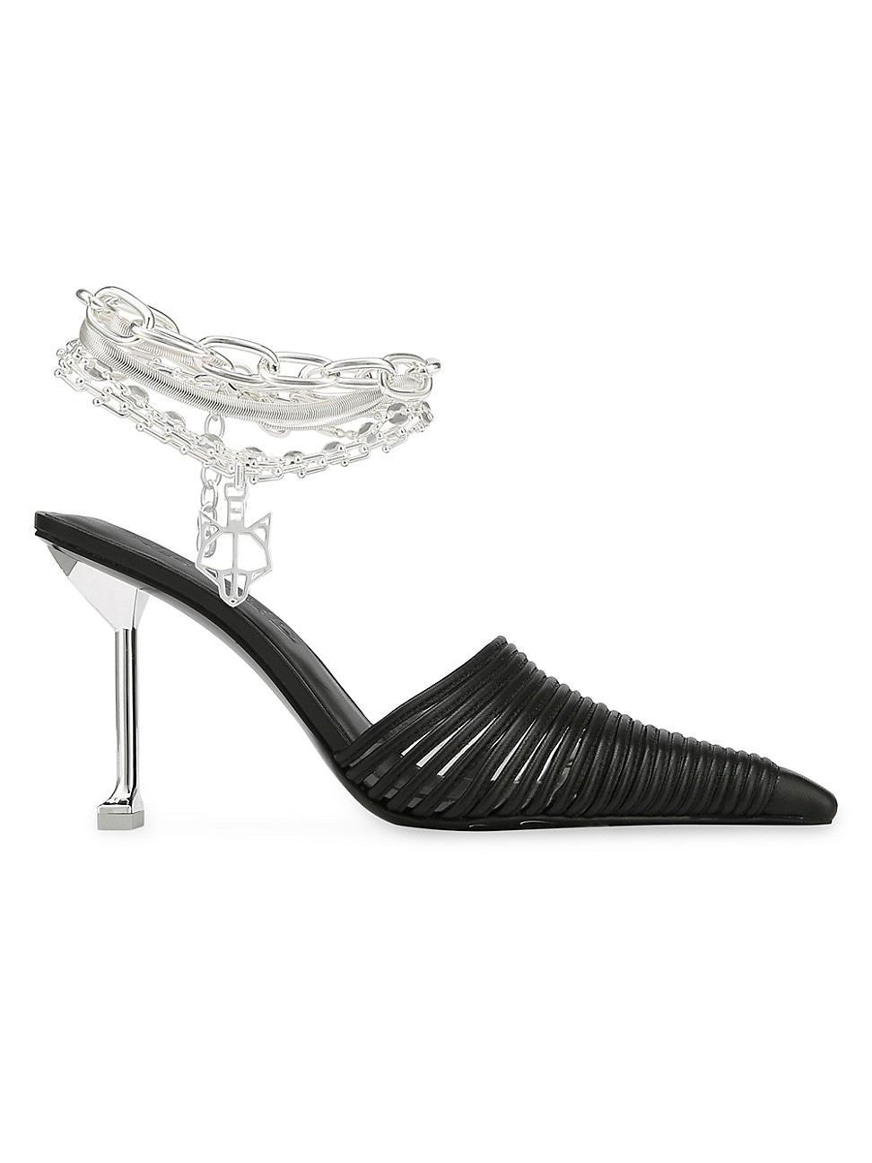 Womens Chromed Leather Mules product image