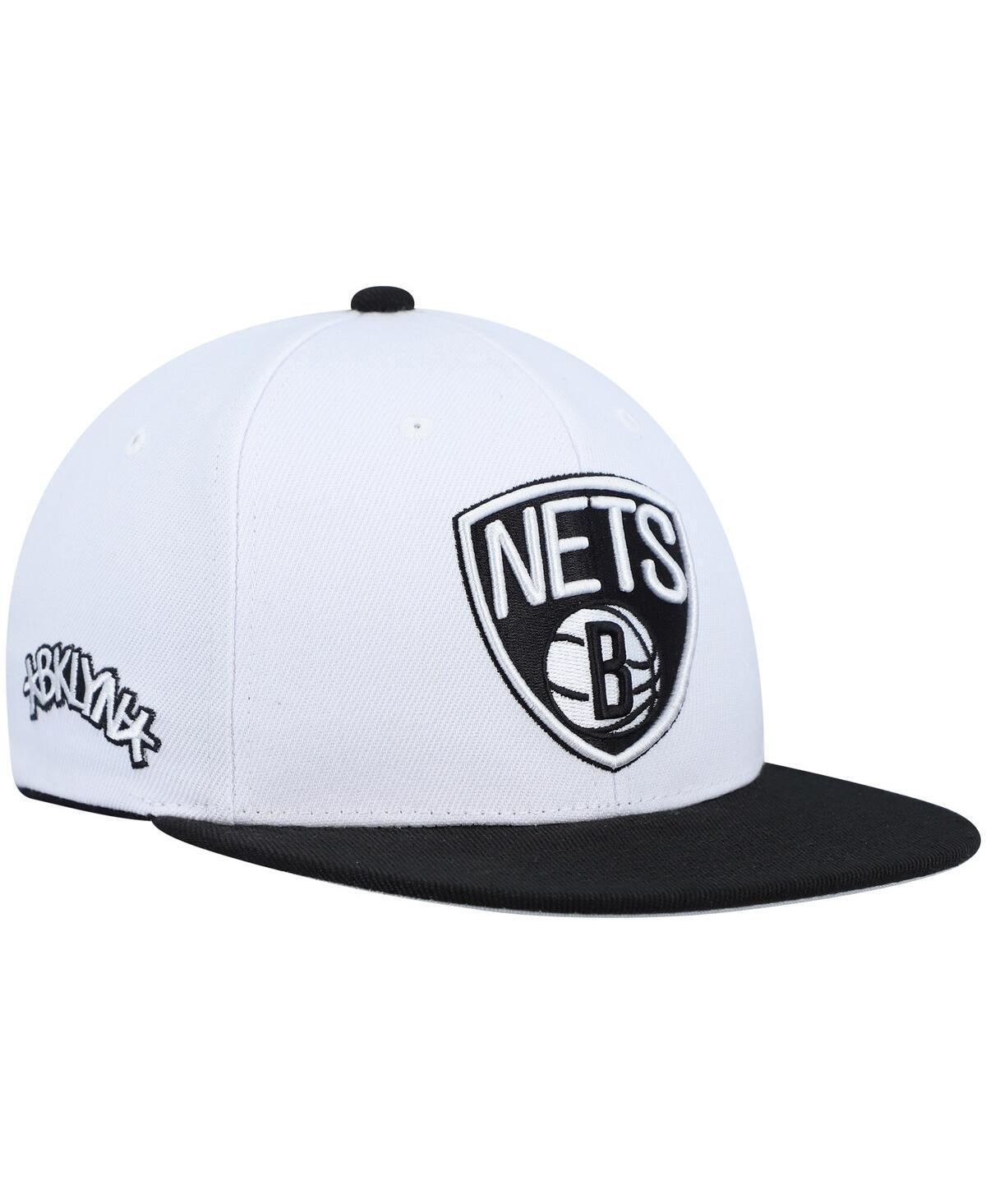 Mens Mitchell & Ness White Brooklyn Nets Core Side Snapback Hat Product Image