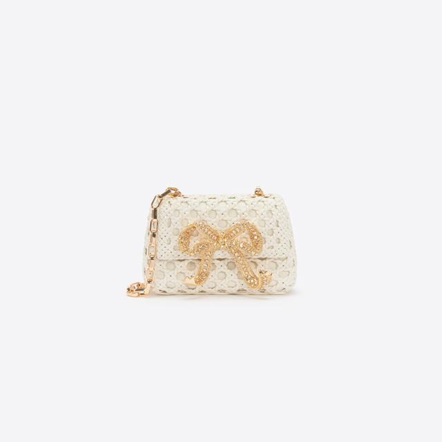 Cream Woven Leather Micro Bag Product Image