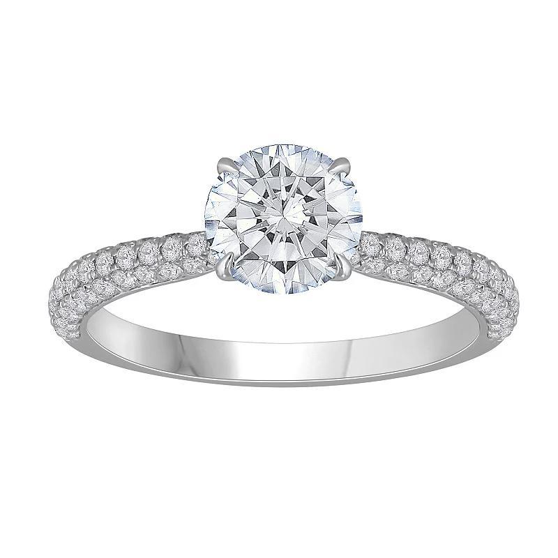 Diamond Medley 14k White Gold 1 1/2 Carat T.W. Lab-Grown Diamond Engagement Ring, Womens 14k Whgold Product Image