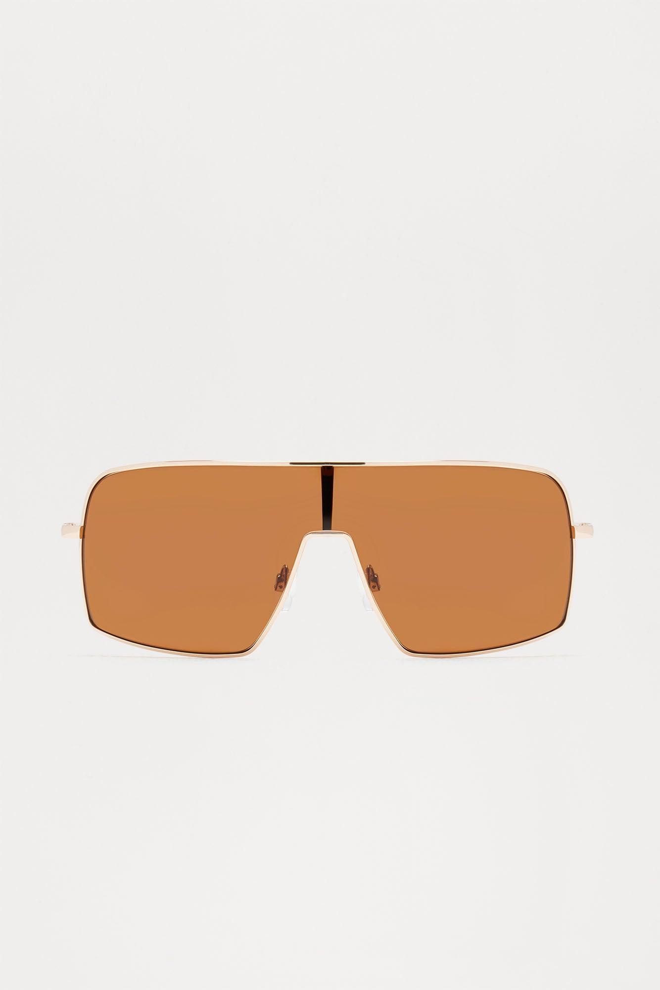 Hidden Pioneer Sunglasses - Gold/Brown Product Image