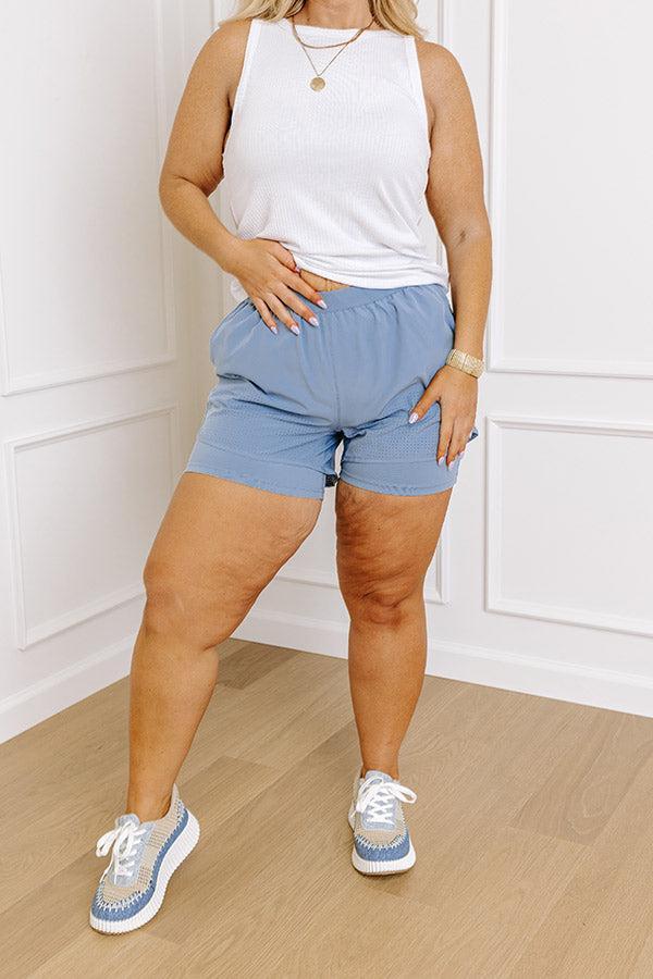 Light Jog Shorts In Airy Blue Curves Product Image