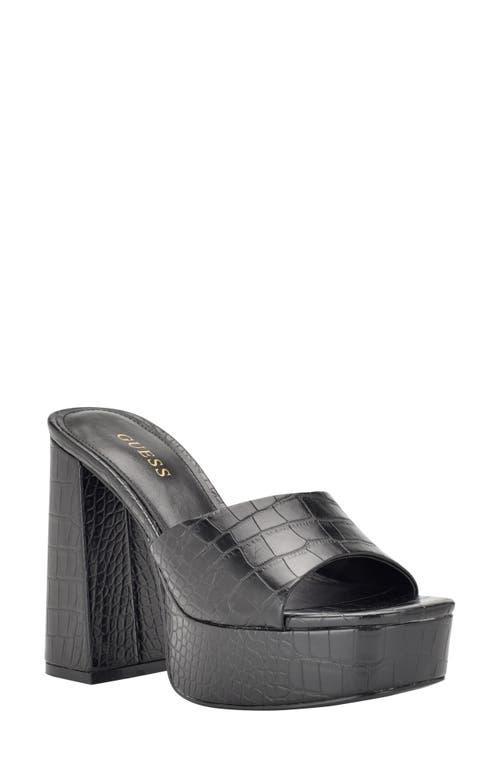 GUESS Jadah Reptile Embossed Platform Sandal Product Image