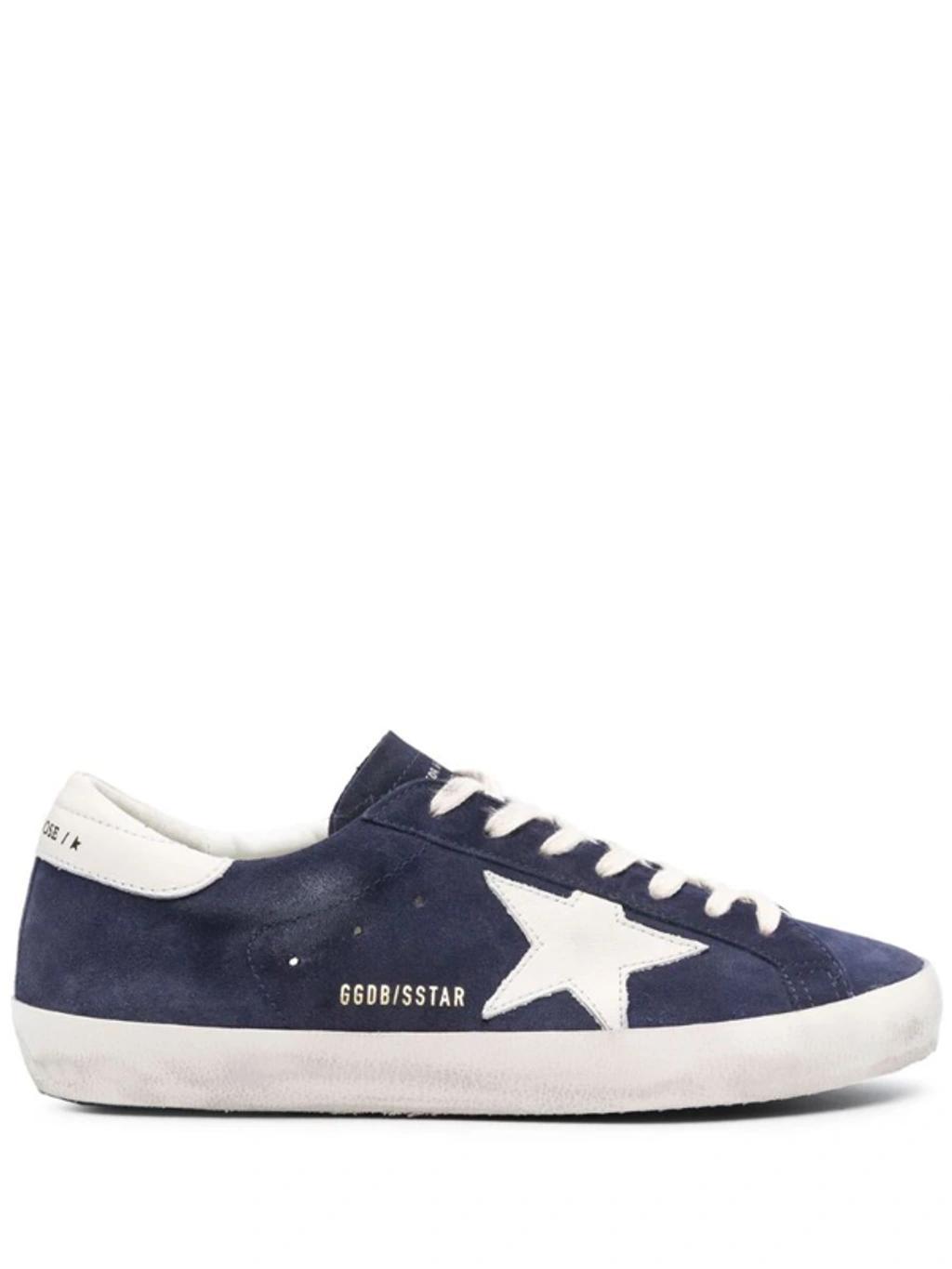 GOLDEN GOOSE Super Star Sneakers Shoes In Navy Product Image