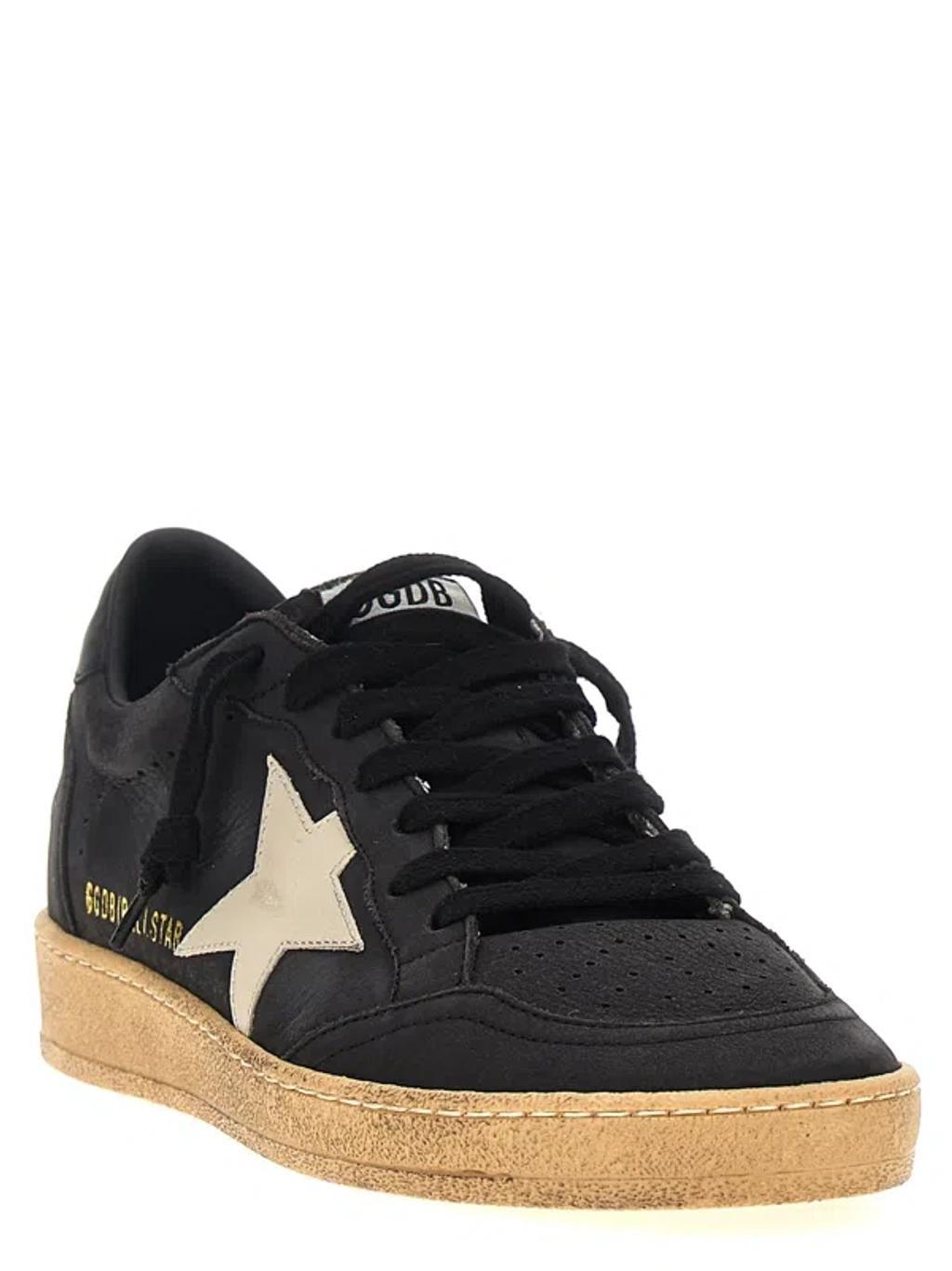 GOLDEN GOOSE Black Leather Ball Star Sneakers Product Image