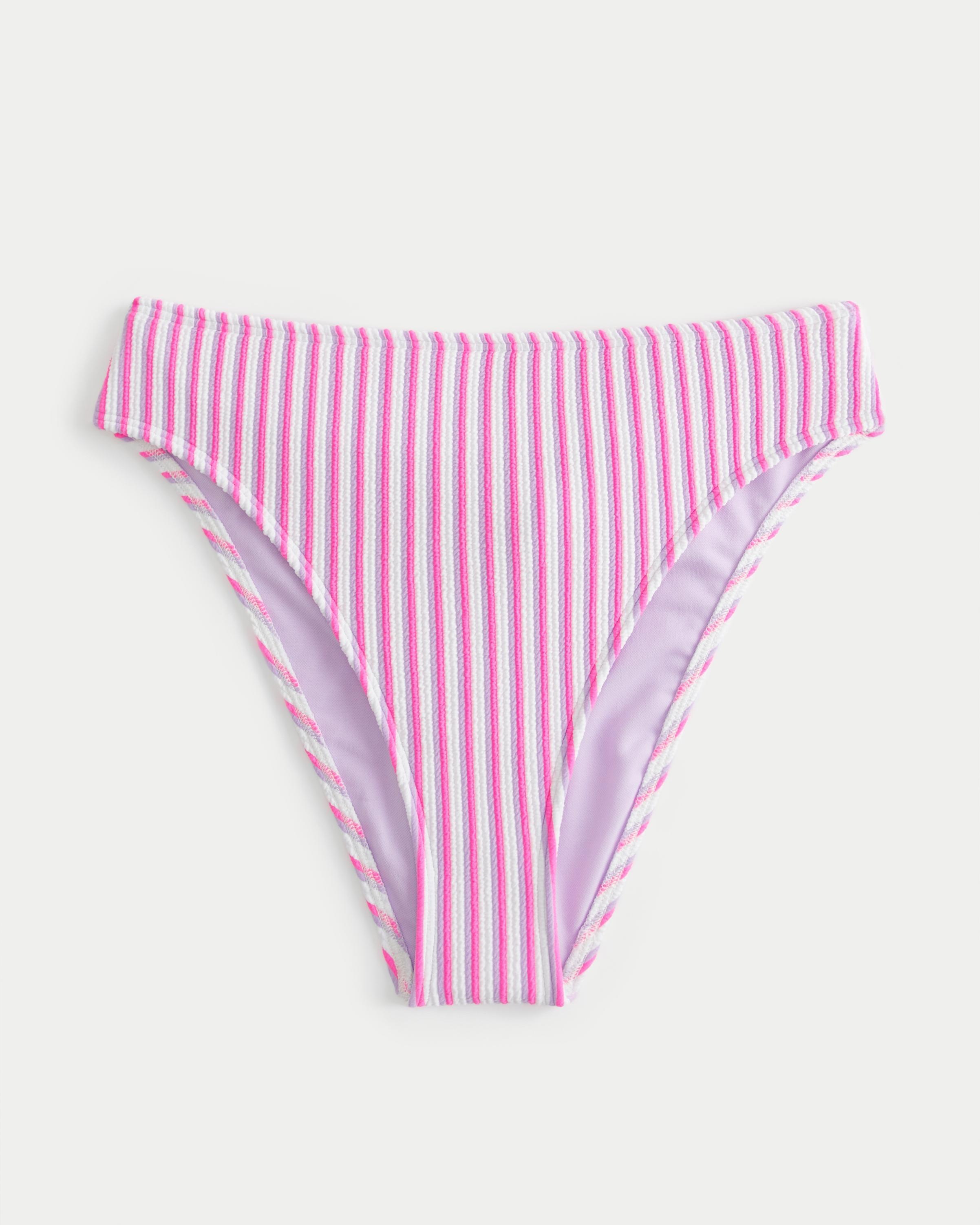 Curvy High-Leg High-Waist Ribbed Cheeky Bikini Bottom Product Image