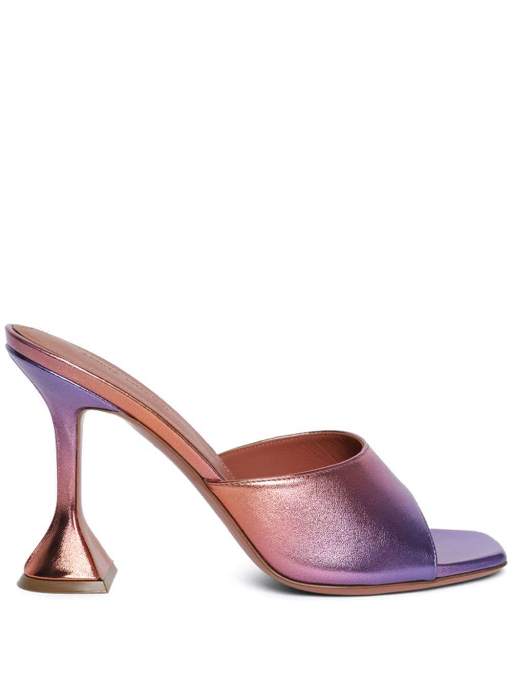 Lupita 95 Metallic-leather Sandals In Pink/brown Product Image