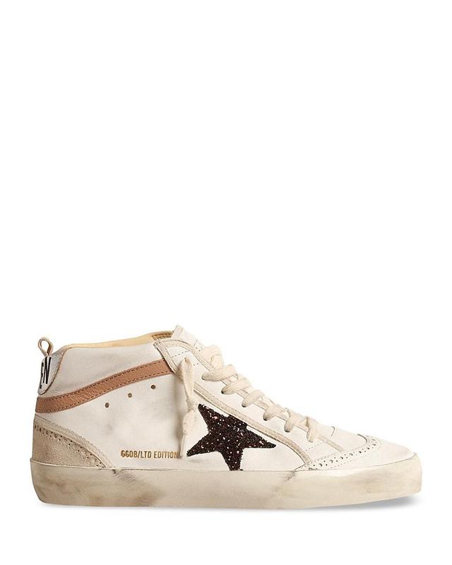 Golden Goose Womens Glitter Star Mid Top Sneakers Product Image