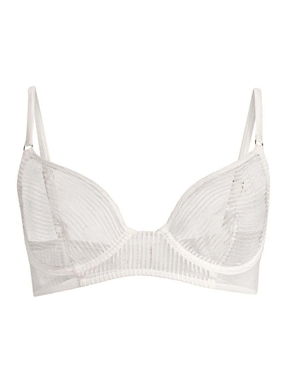 Womens Striped Lace Demi Bra Product Image