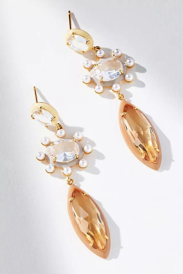 Glass Pearl Triple Drop Earrings Product Image